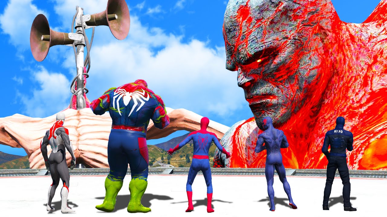Perses VS Giant Siren Head - Spider Man & Spider Hulk & Spider Cop & Spiderman Team