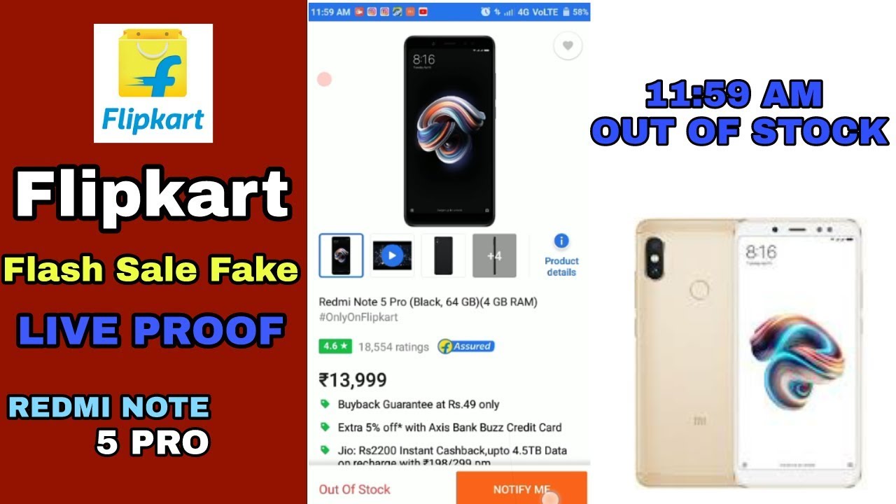 Redmi Note 5 Pro Flipkart Flash Sale Is Fake | Live Proof 21 March Sale