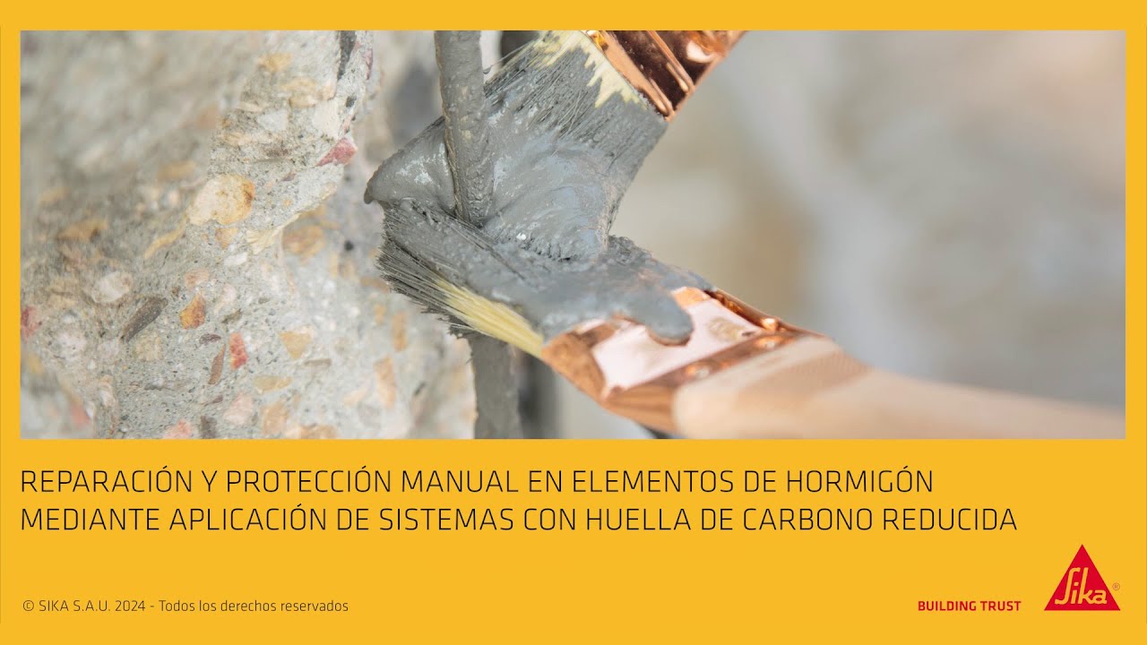 Sistema Sika para la reparación y protección manual de hormigón con una huella de carbono reducida.