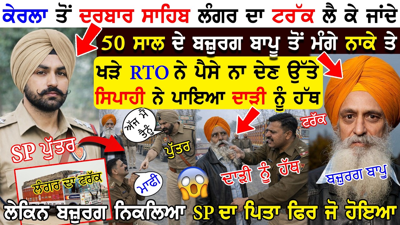 Kerala ਤੋਂ Darbar Sahib ਲੰਗਰ ਦਾ ਟਰੱਕ ਲੈ ਕੇ ਜਾਂਦੇ ਬਾਪੂ ਤੋਂ ਮੰਗੇ RTO ਨੇ ਪੈਸੇ ਲੇਕਿਨ ਬਾਪੂ ਸੀ SP ਦਾ ਪਿਤਾ