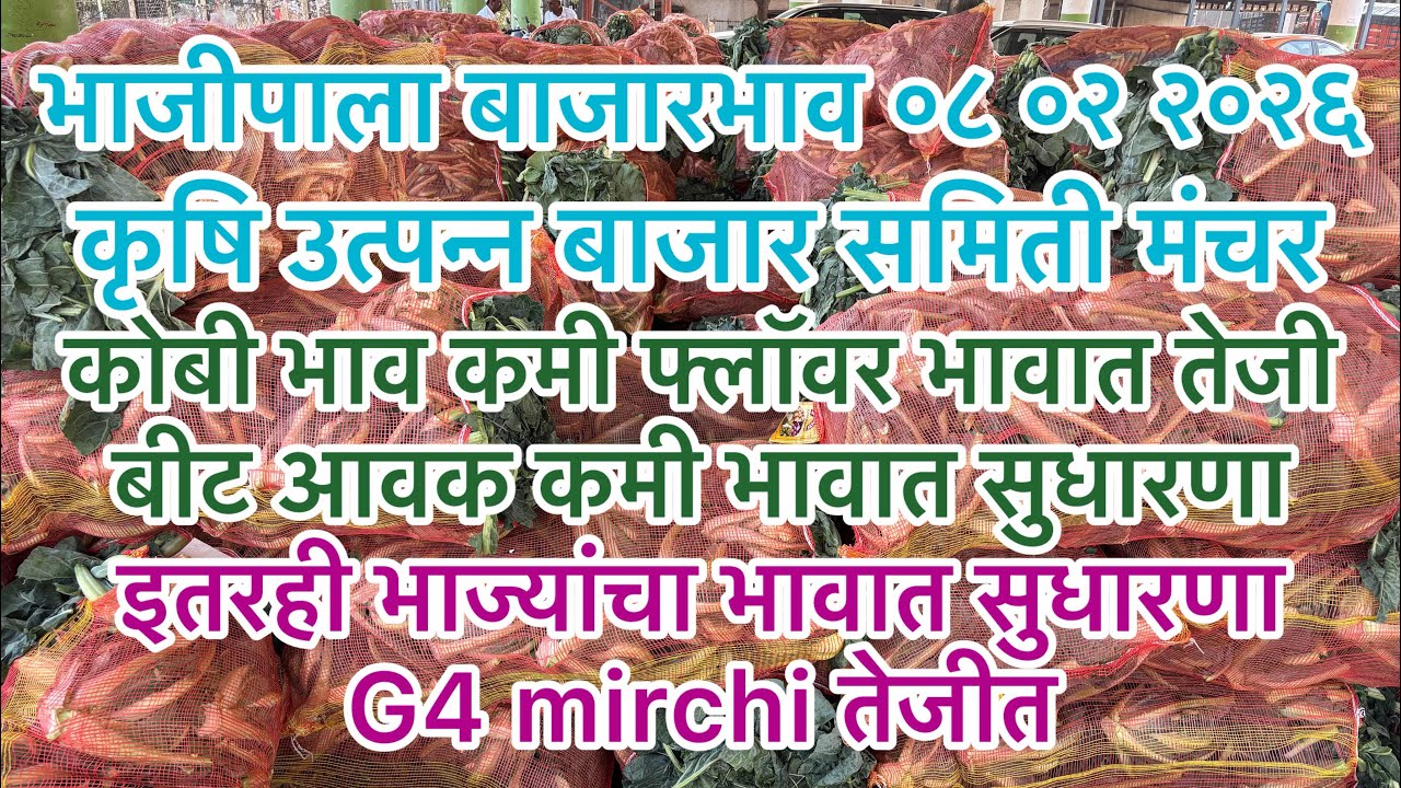 भाजीपाला बाजारभाव ०२ ०८ २०२६...