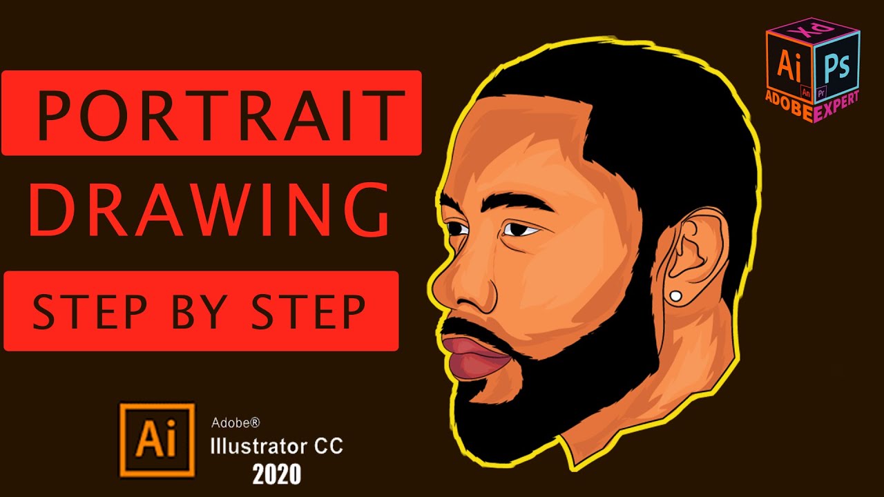Vector Art | Vector Portrait | Cartoon Yourself - How to draw face illustrator - illustrator cc 2020