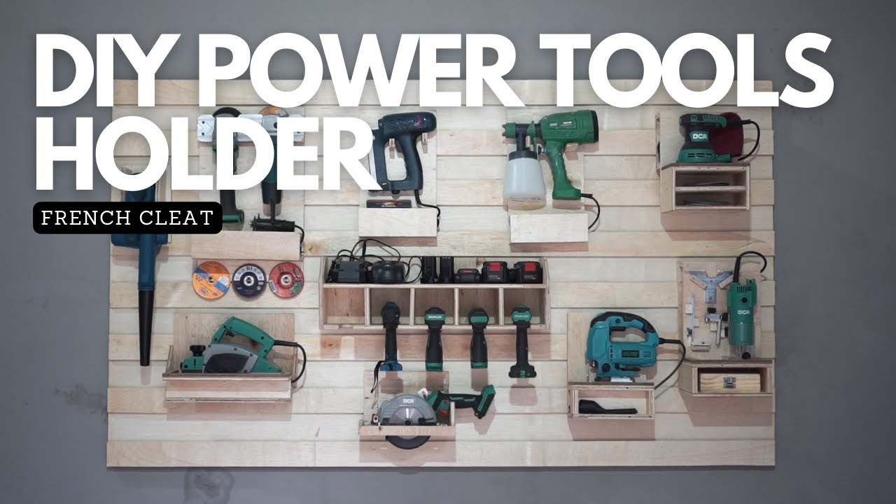 DIY 10 tempat rak power tools holder french cleat part 2