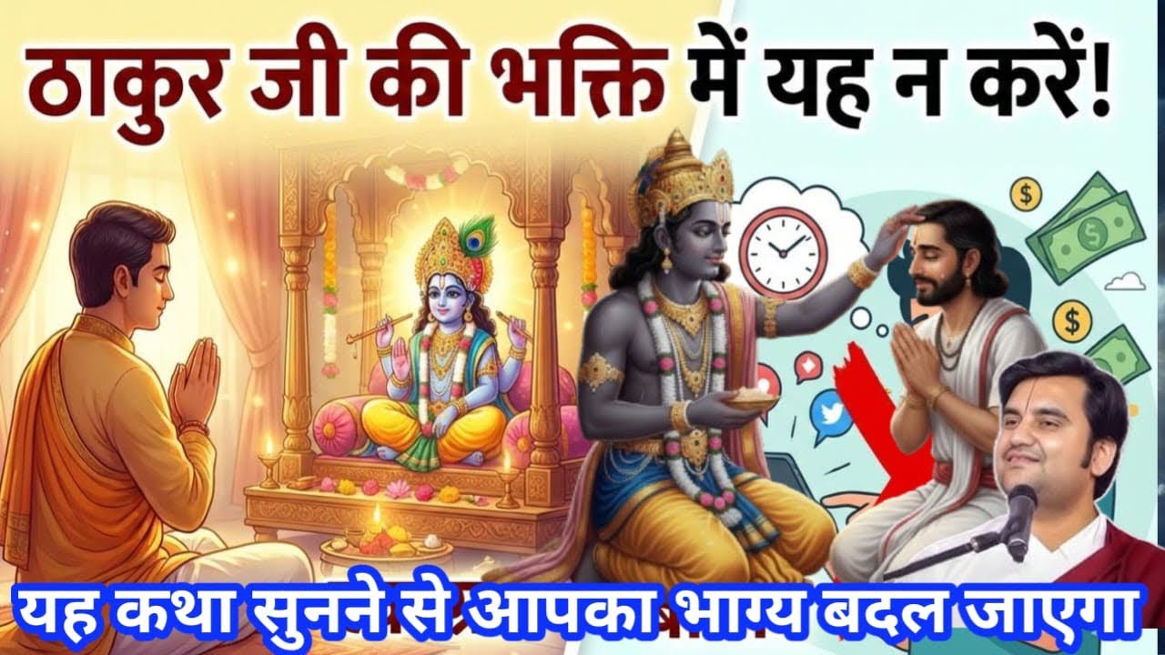 ठाकुरजी की भक्ति में ये न करे सुनिए इस कथा में #indreshji #bhagwatkatha #motivation #bhaktipath#live