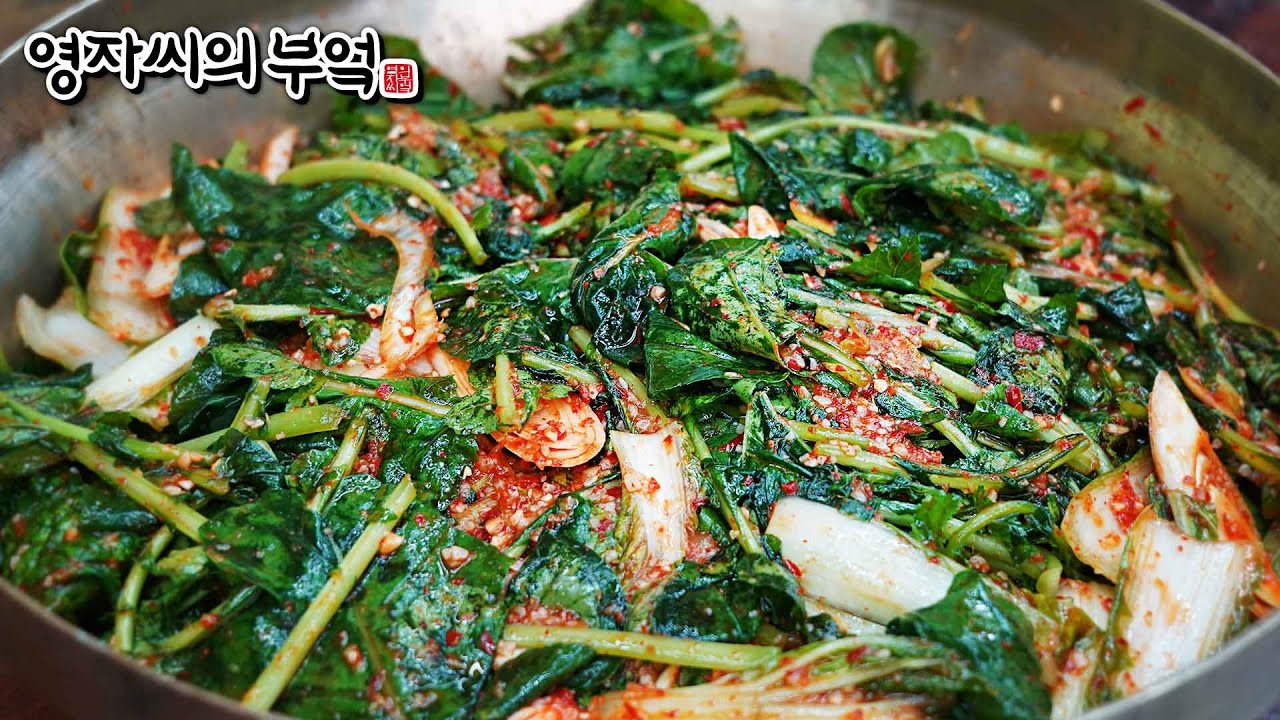 35년전 대박 보리밥집 사장님께 배운 얼갈이열무김치 레시피, 밥에 석석 비벼드셔유👍