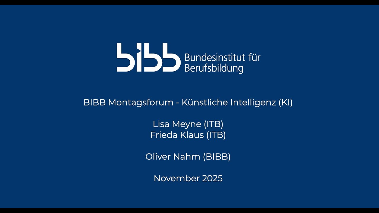 BIBB Montagsforum: AI Pioneers - ein europäisches Netzwerk