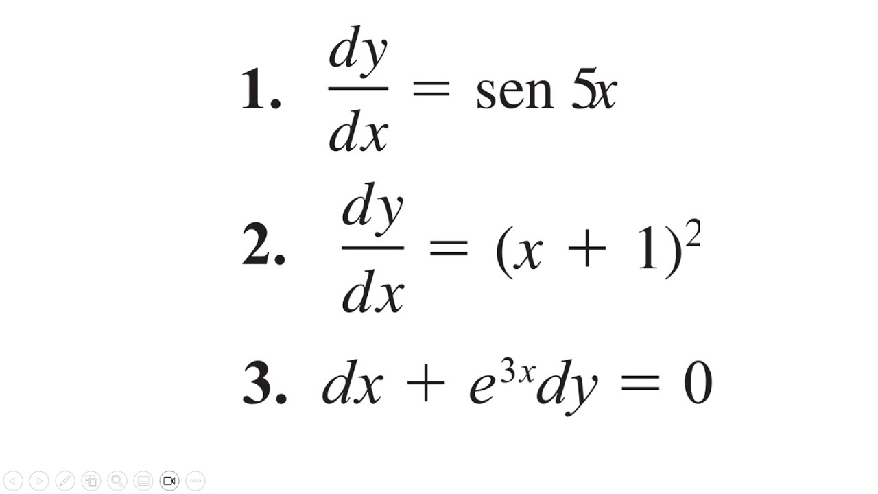 Ejercicio 1 a 3 -Sección 2.2-Ecuaciones Diferenciales Dennis Zill-Octava edición