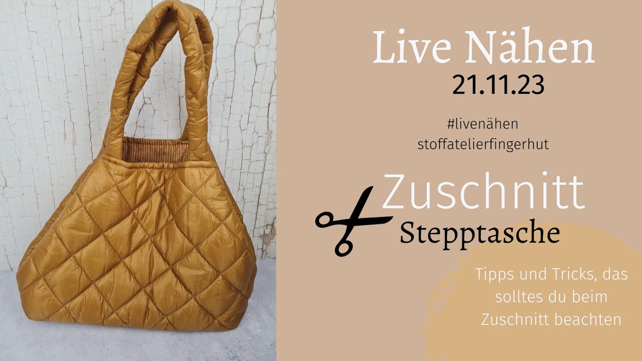 Hier kommt das Video zur Stepptasche für unser November Live Nähen am 21.11. 👌