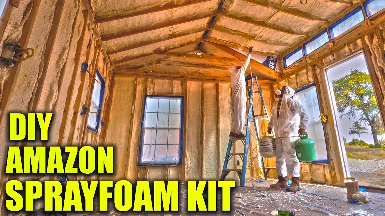 Shed To Tiny House - DIY Amazon Sprayfoam Kit - What A Mess!
