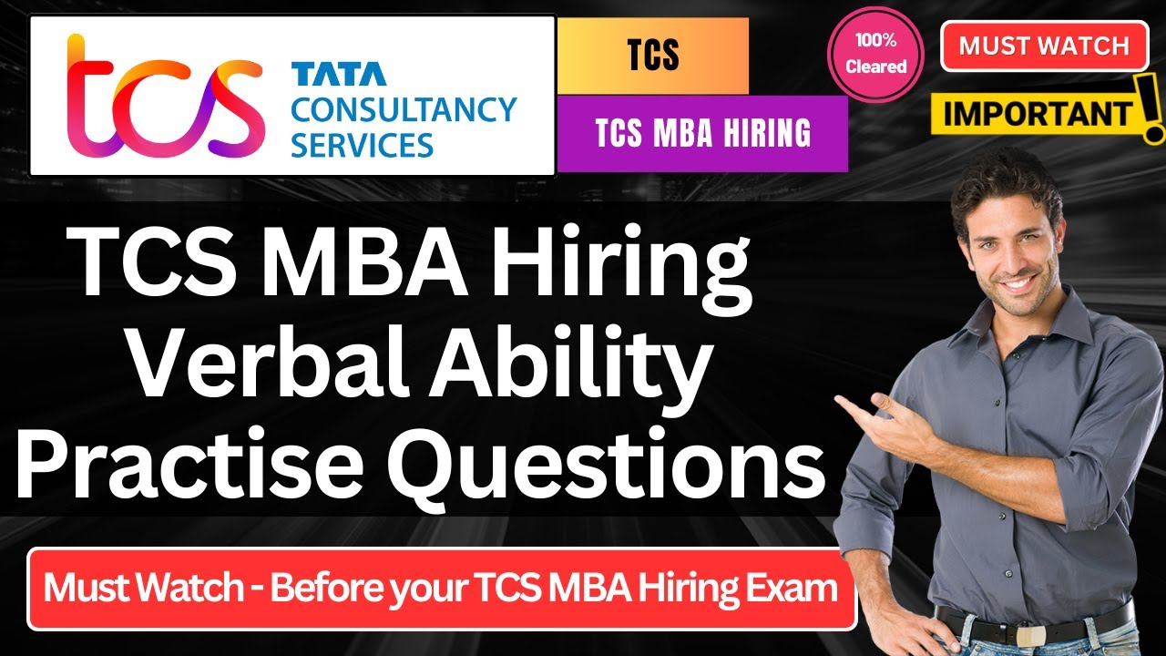 🔥 TCS MBA Hiring Verbal Ability Practise Questions | TCS MBA Business Hiring Prepration Series