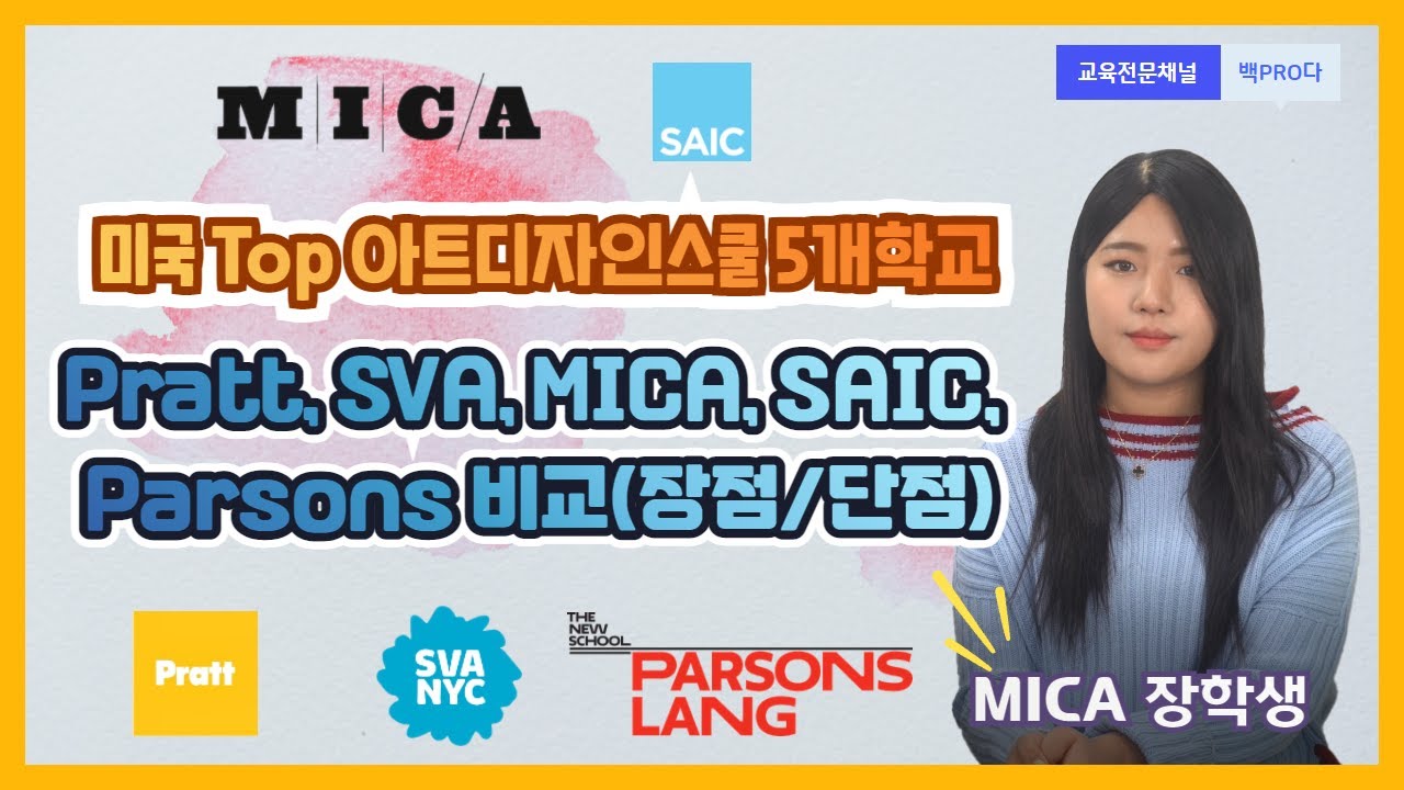미국 Top 미술대학 5개 학교(Pratt, Parsons, SVA, SAIC, MICA) 합격 꿀팁! (Feat. MICA 입학 장학생)