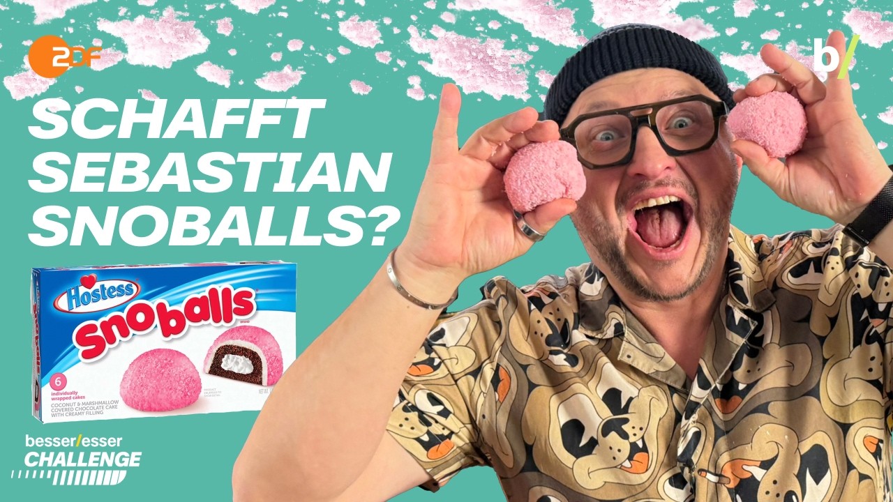 Snoball Challenge: Sebastian k&auml;mpft gegen pinke Kokos Marshmallows