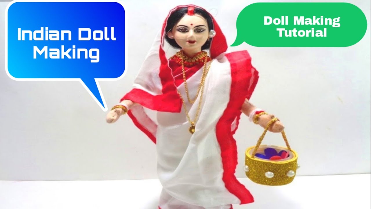 How to Make Bengali House Wife Doll ll DIY Indian Doll Making  ll  Doll kaise Banate Hain