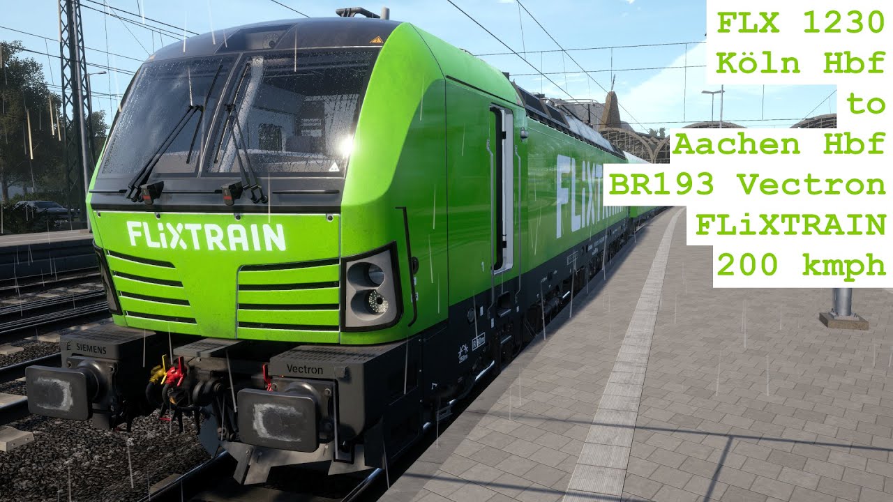 FLX 1230 (Revamped) - Köln Hbf to Aachen Hbf - BR193 Vectron FLiXTRAIN - 200 kmph
