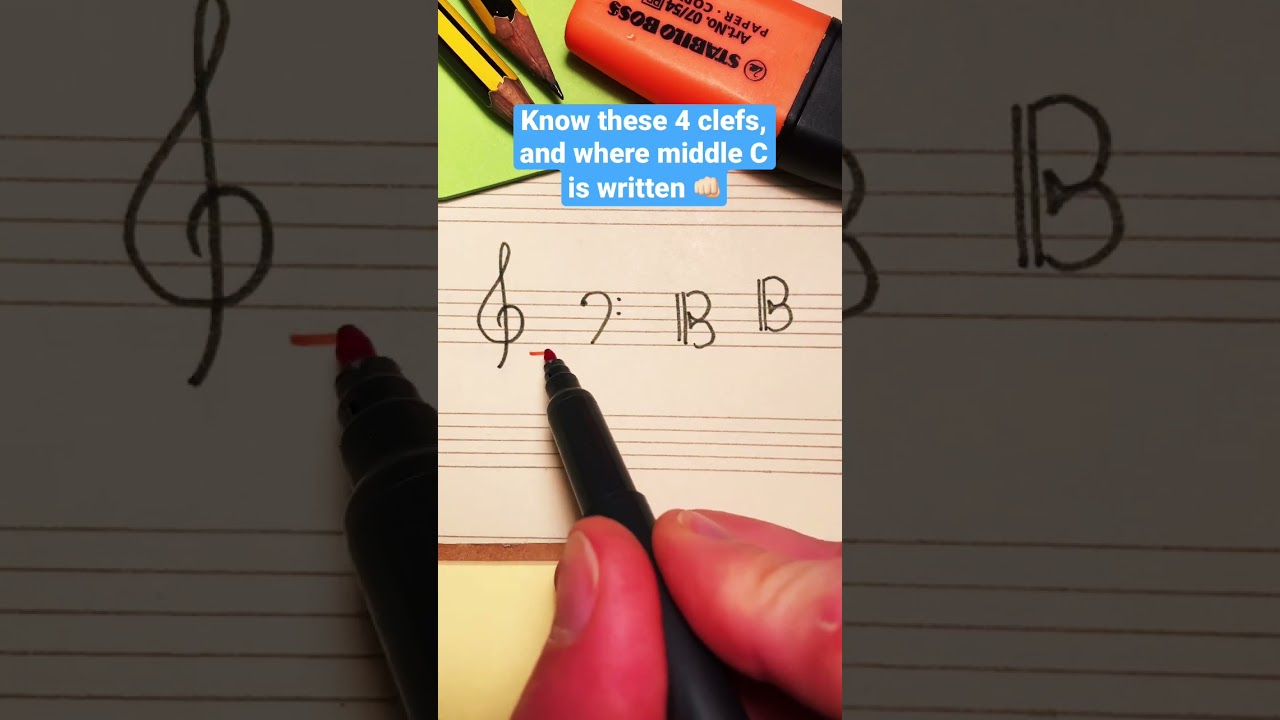 ABRSM G.5 theory tip - know these 4 clefs, and where middle C is written! #musictheory #learnmusic