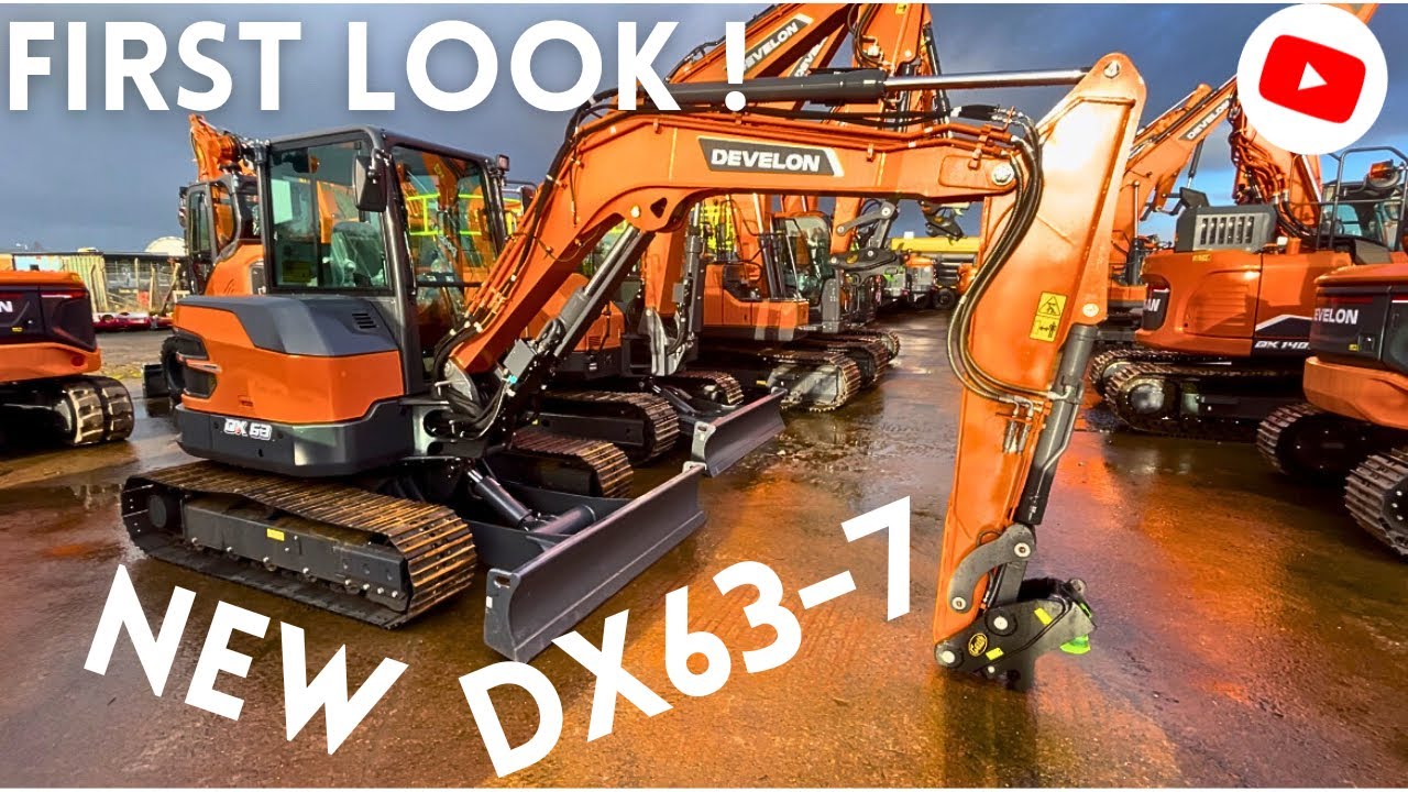 Brand new Develon DX63-7 ! / First look / stock yard tour