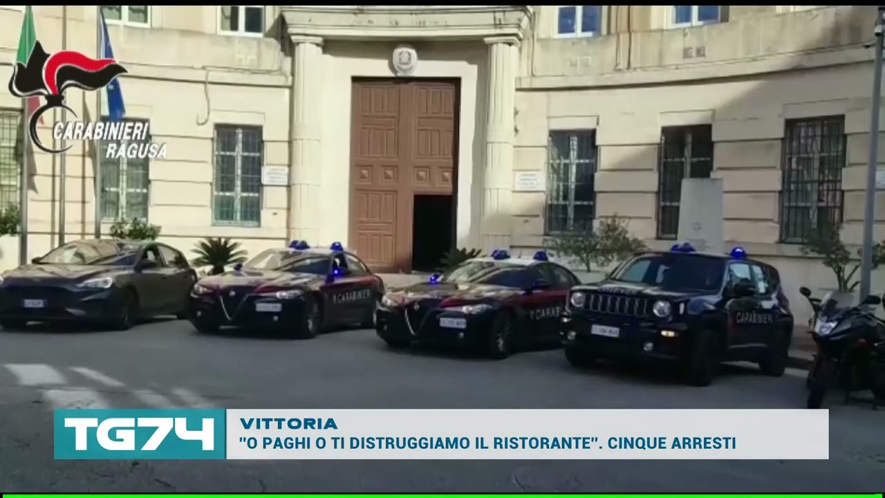 VITTORIA - ''O PAGHI O TI DISTRUGGIAMO IL RISTORANTE''  CINQUE ARRESTI