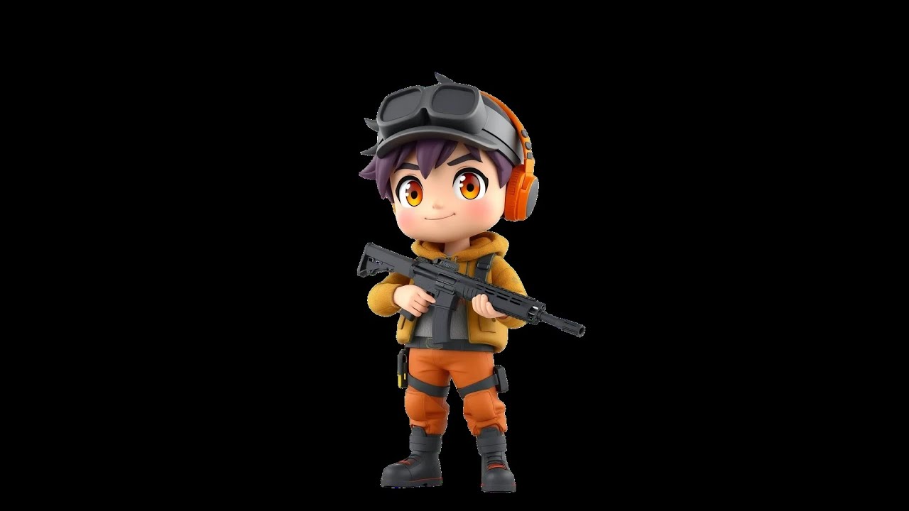 airsoft airsoft 3D rendering of a cartoon character