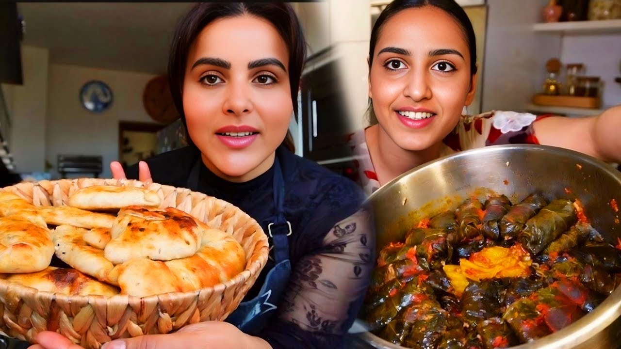 بنتي حضرت ورق عنب للغدة + زارتني صديقتي تحضيرات السفرة