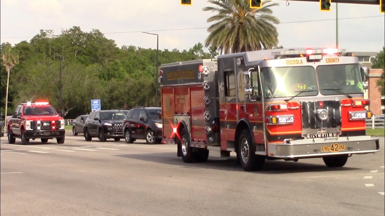 Osceola County Fire Rescue Engine 42 And Battalion Chief 7 Responding 4-22-25