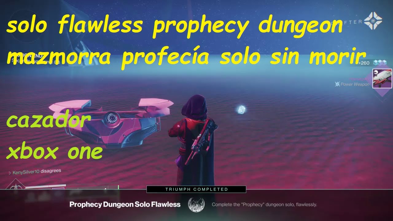 mazmorra profec&iacute;a solo sin morir (cazador) , solo flawless prophecy dungeon (hunter) xbox one
