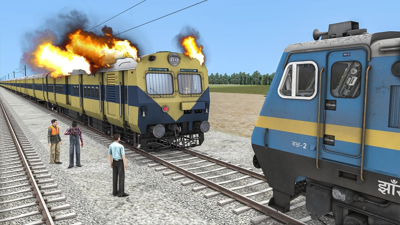 Emergency Rescue of Local Train | Failed Memu Rescued by WAG7 Engine #railway