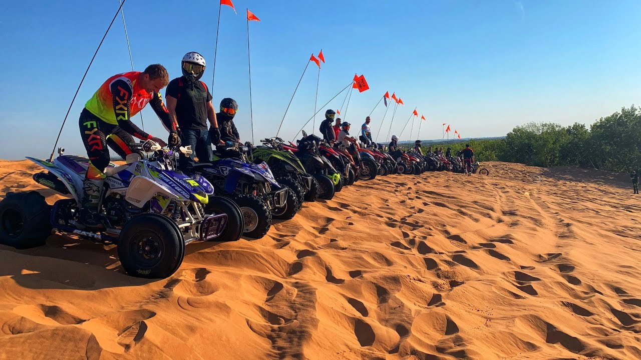 Huge Group Rides at the Little Sahara Sand Dunes on my Raptor 700 and TRX700xx!