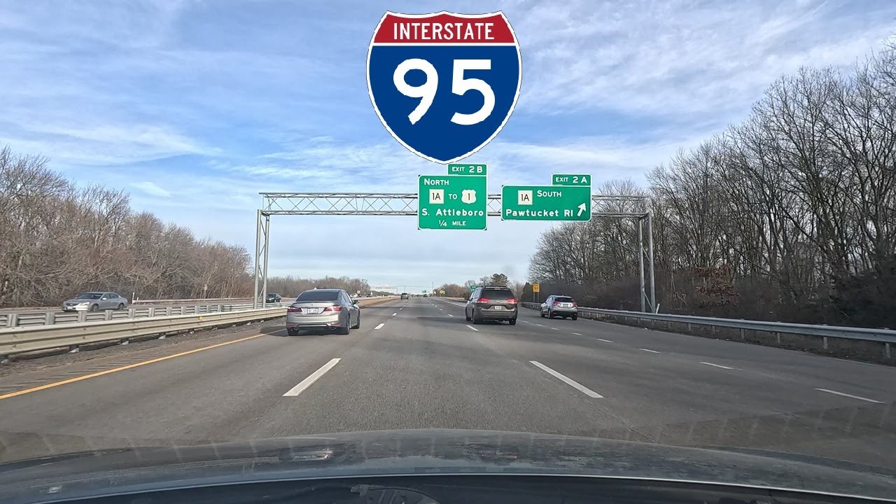 ⁴ᴷ⁶⁰ Driving Interstate 95 from Attleboro, MA to Mansfield, MA
