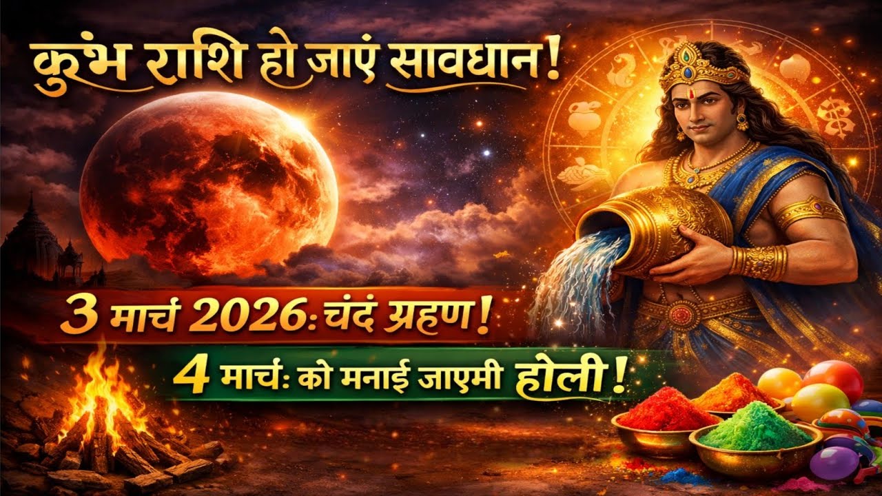कुंभ राशि हो जाएं सावधान! 3 मार्च 2026 चंद्र ग्रहण और 4 मार्च की होली | Kumbh Rashifal 2026