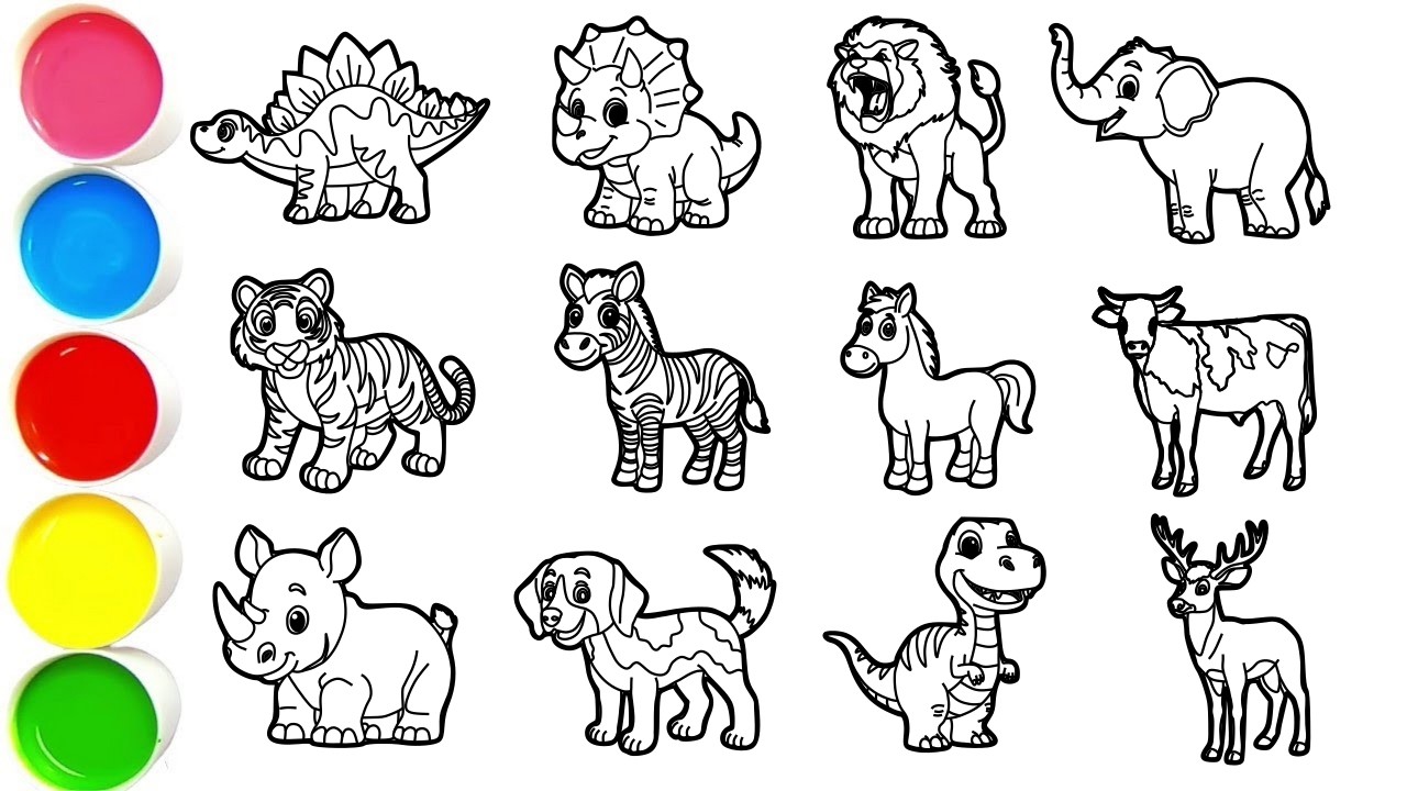 Draw Amazing Animals,Stegosaurus, Triceratops,Lion, Elephant,Tiger,Zebra, Horse, Cow, and others