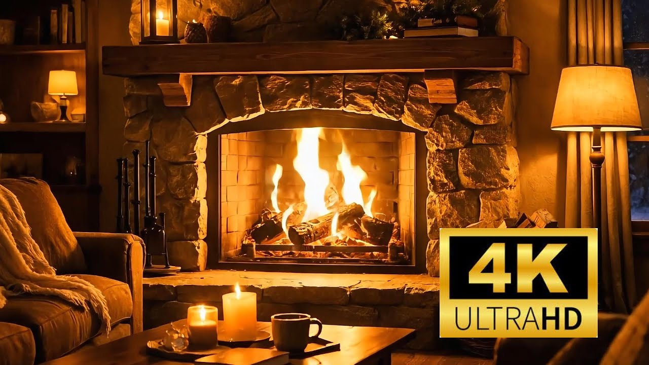 Cozy Loft Fireplace TV Screen Art 2 Hours | Warm Ambient Visuals