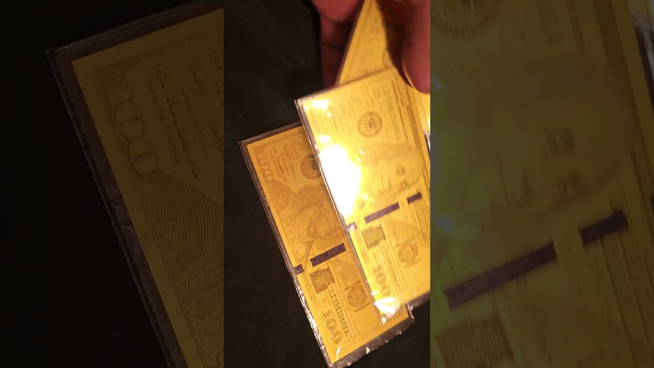 REAL gold $100 bills. #gold #24k #100dollar