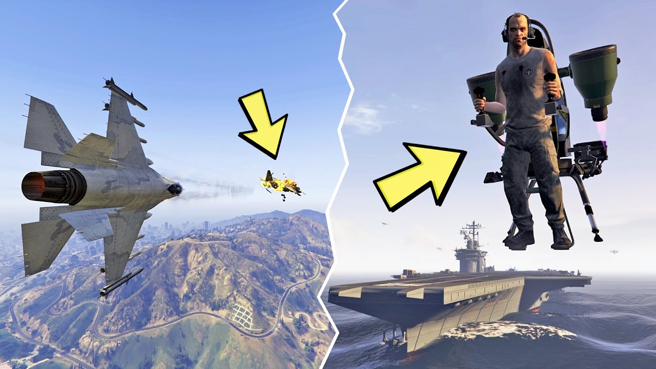 مهام قراند 5 المحذوفة سرقة الجت باك | GTA V Deleted Missions