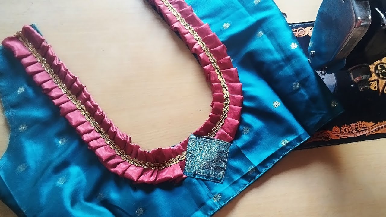 Very Popular frill Blouse Design // Back Neck Blouse Design cutting and stitching 👍