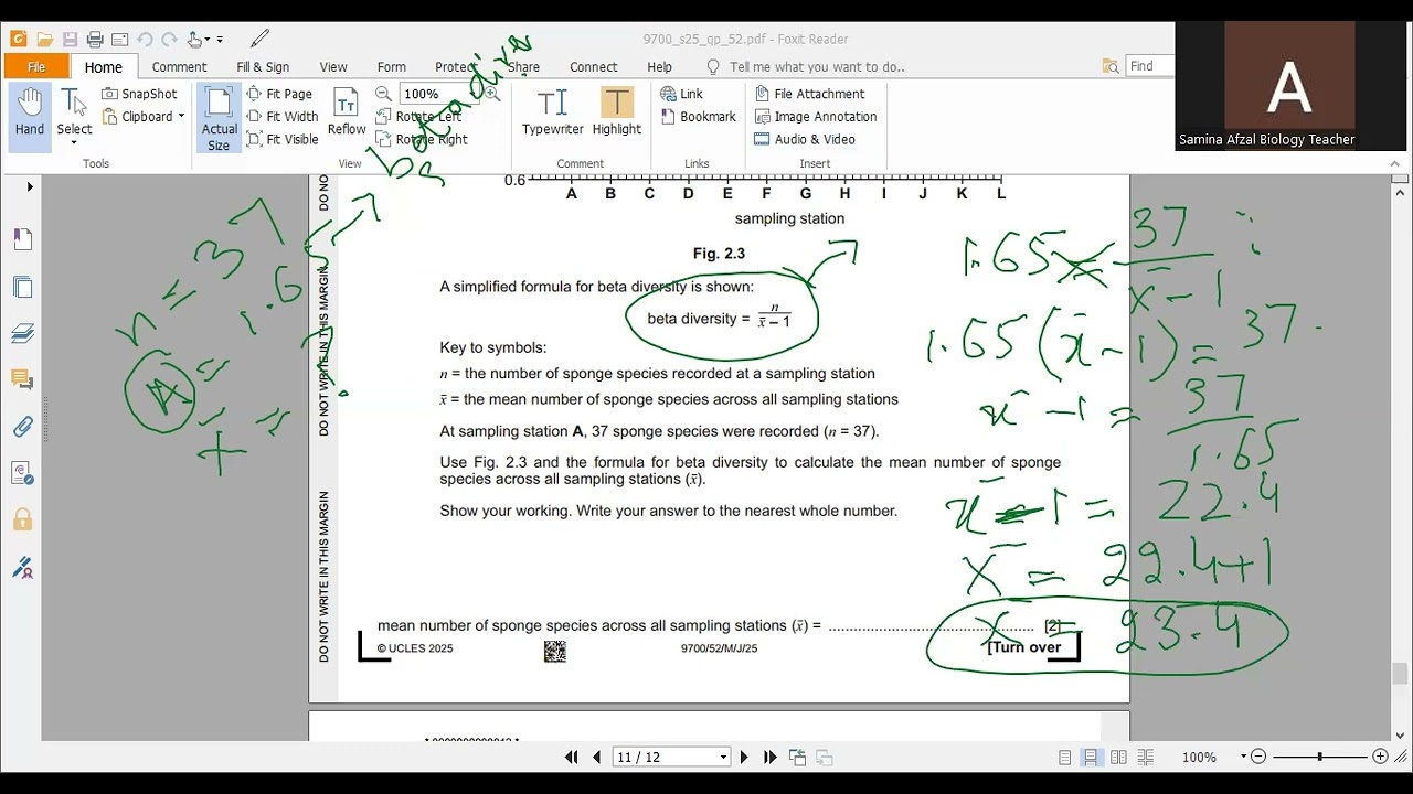 A Level Biology 9700 Paper 52 May  June 2025 Q.2 (Part 2)