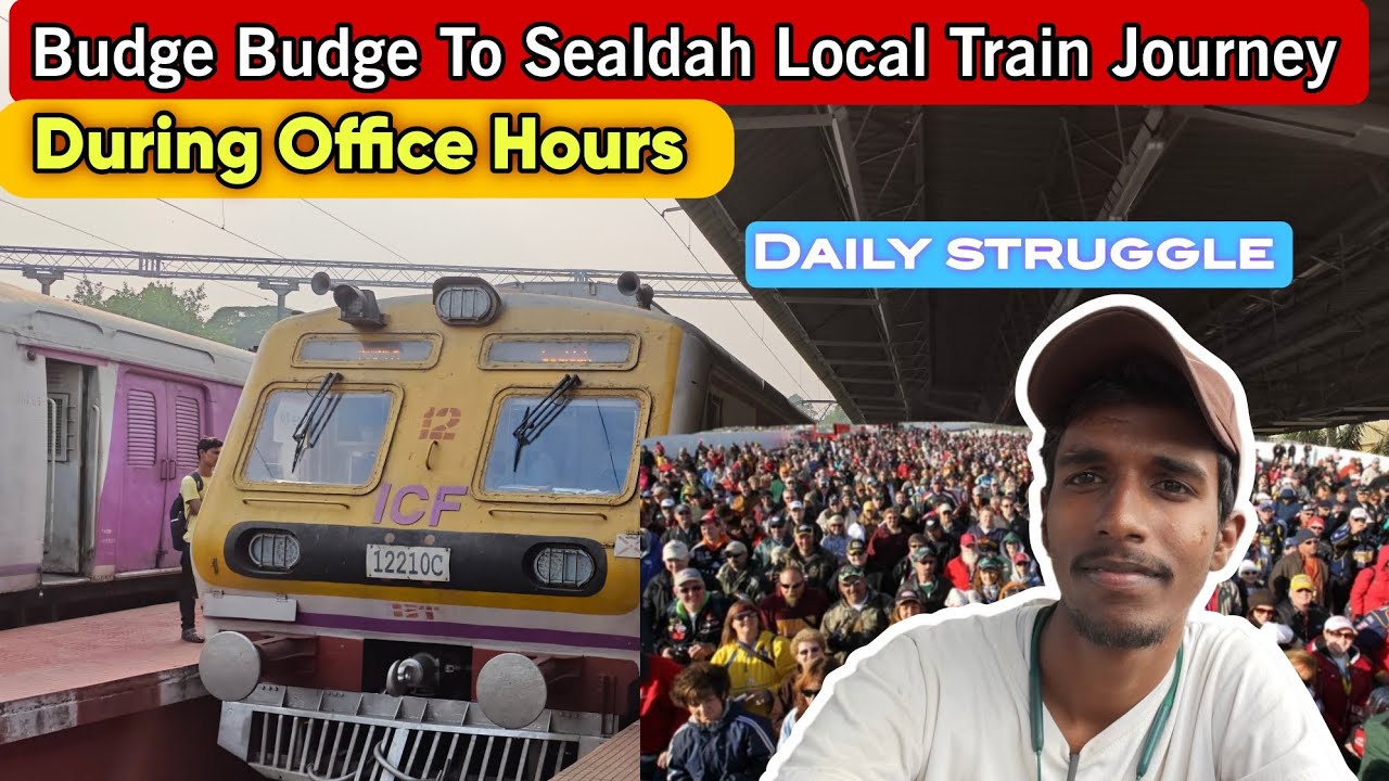 Budge Budge to sealdah local train journey during Office Hours | Crowd train journey  | local train
