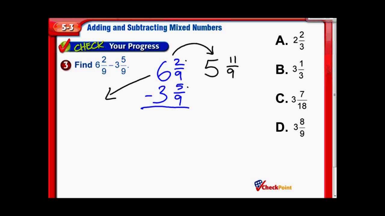 Add & Subtract Mixed Numbers - Middle School Math