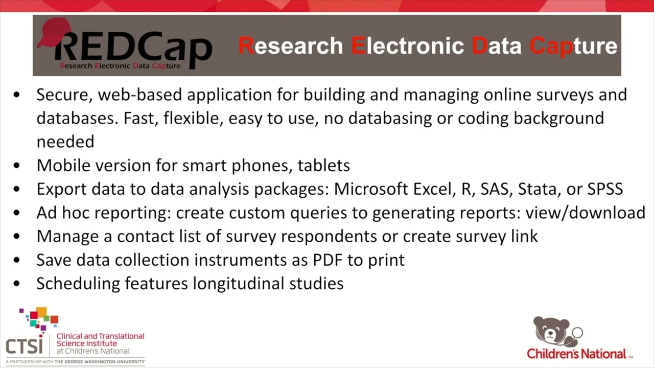 REDCap 101 Part 1. Introduction, Objectives, and Background