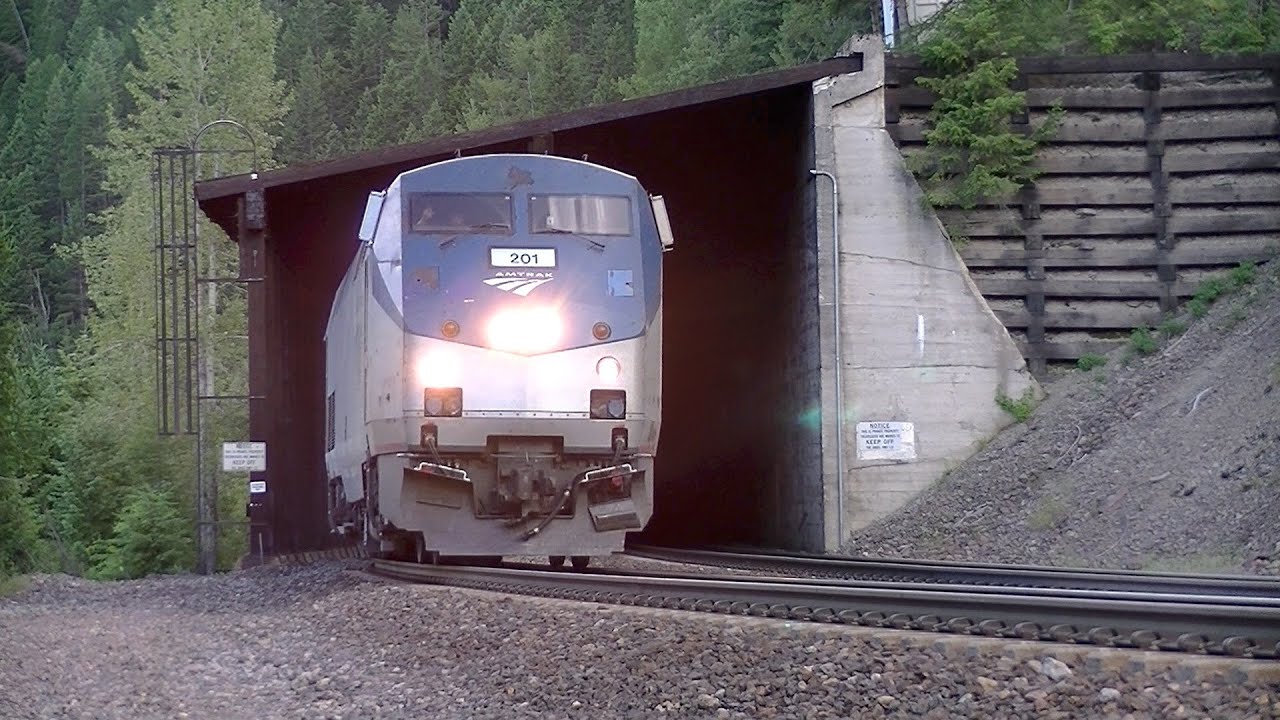 Amtrak Empire Builders across Glacier National Park