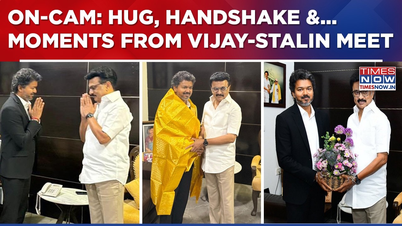 On-Cam Hug, Handshake & Brief Meeting As Tamil Nadu CM Vijay, DMK Chief MK Stalin Share Same Frame