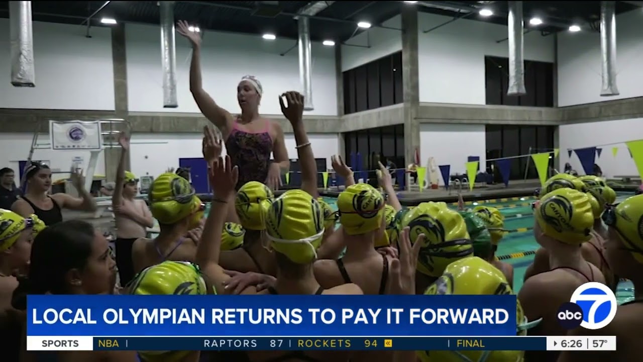 Abbey Weitzeil conducts clinic at Canyons Aquatic Club