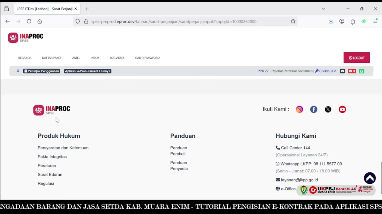 TUTORIAL PENGISIAN E KONTRAK PADA APLIKASI SPSE DAN KATALOG ELEKTRONIK