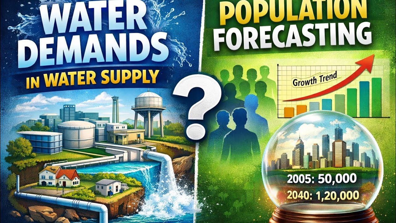 Water Demand and Population forecasting| Important for  AE JE  | CE | Environment Engineering 