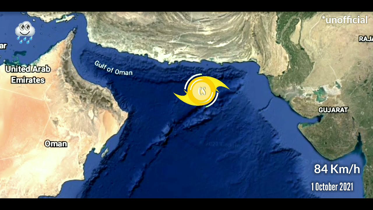 Track of CYCLONE SHAHEEN animation PATH Forecast cyclone shaheen 1 - 4 October  Landfall location