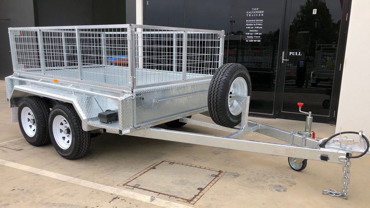 8x5 Tandem Trailer Hot Dip Galvanised Australian Made 2t ATM 350mm High Side, New Tyres