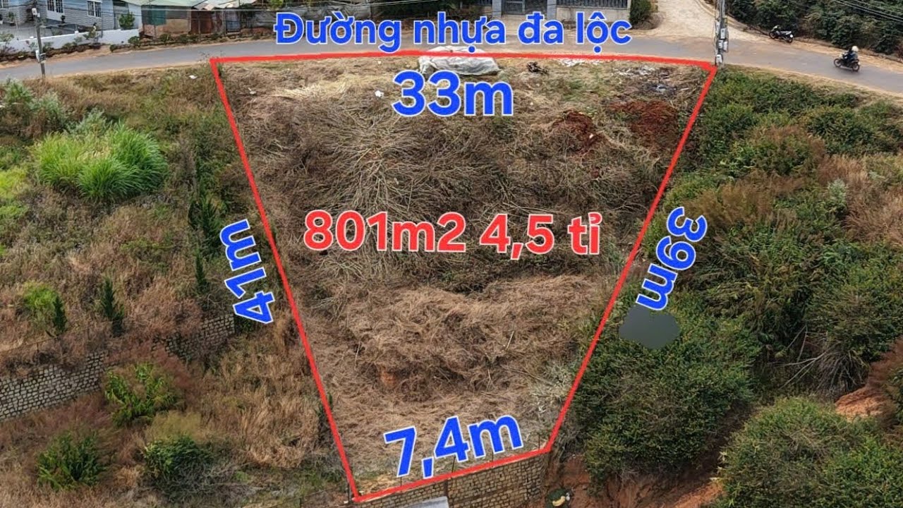 801m2 4,5 tỉ xã Xuân Thọ, Đà Lạt. Đất mặt tiền đường nhựa chính thôn Đa Lộc, view thoáng đẹp