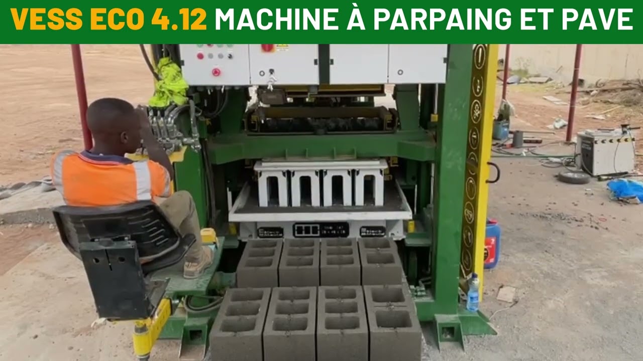 Production de parpaings avec la VESS ECO 4.12 | Pressage et sortie 🧱
