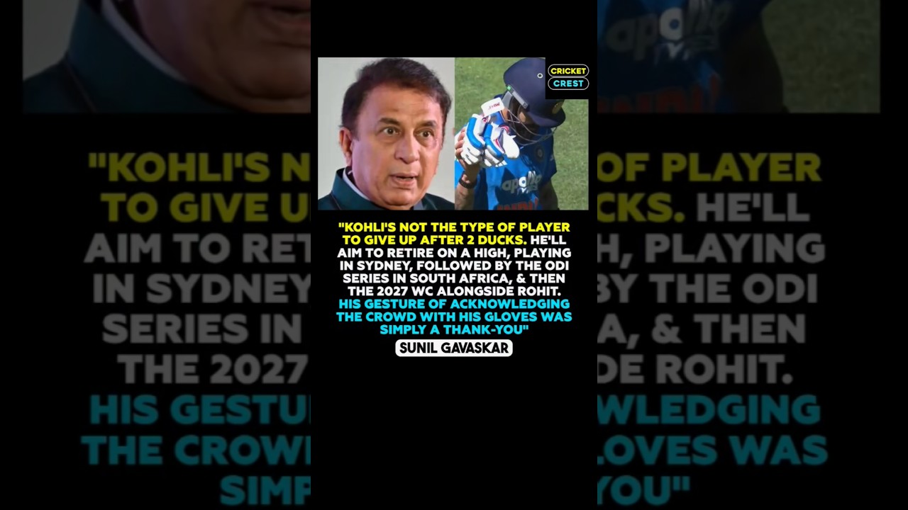 Sunil Gavaskar on Kohli&rsquo;s gesture to the crowd 👋 #viratkohli #sunilgavaskar #kohli #retirement