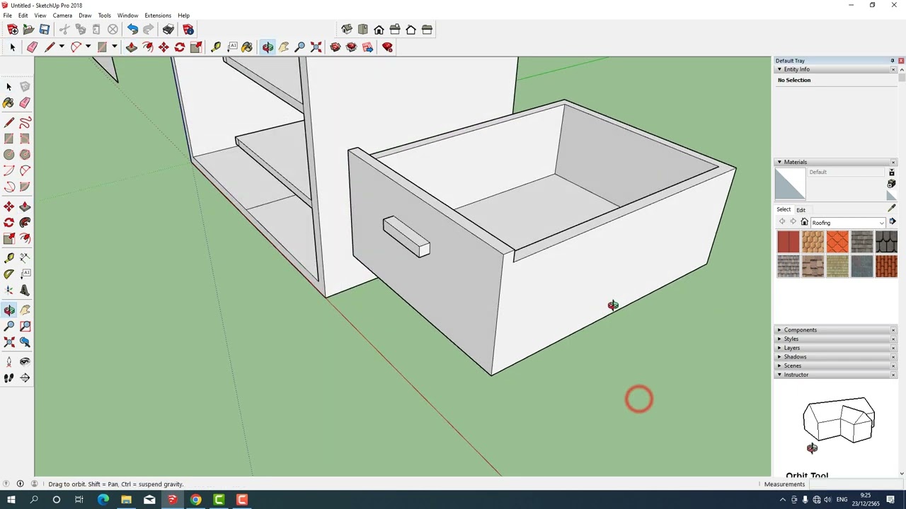 ตู้เสื้อผ้าประตูลิ้นชักเปิด ปิดได้ sketchup