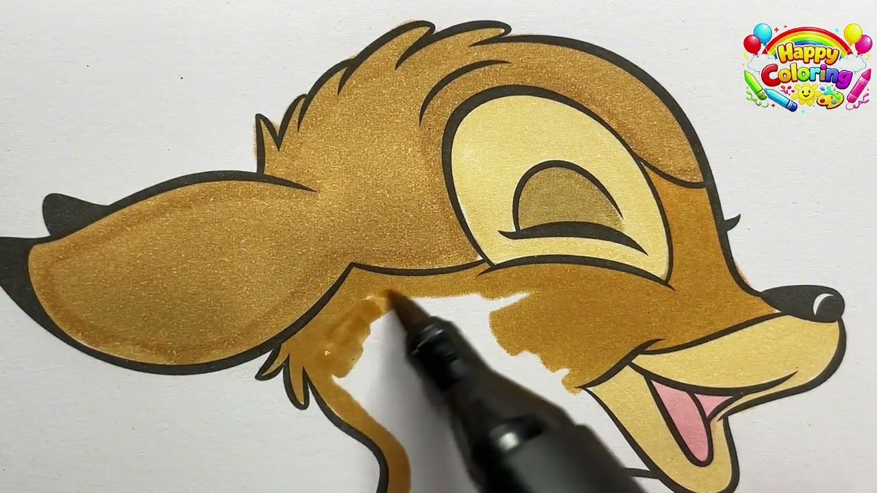 Cute Baby Deer Coloring for Kids | Relaxing & Creative Art Video 🦌🎨